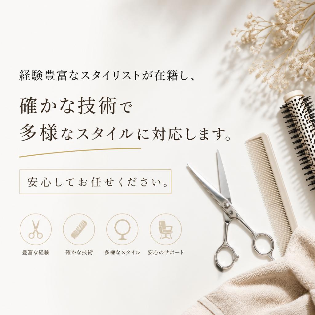 高い技術力を持つスタイリスト陣