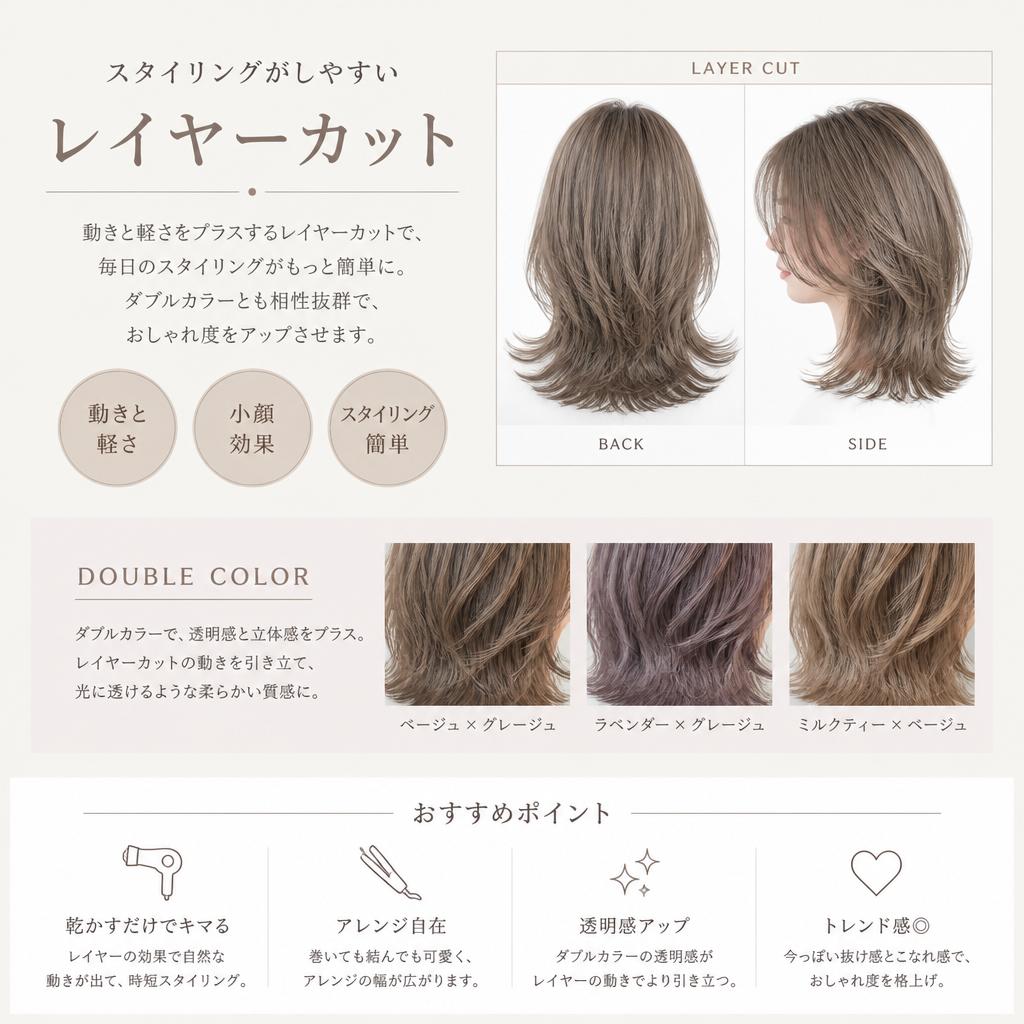 レイヤーカットで魅せる
