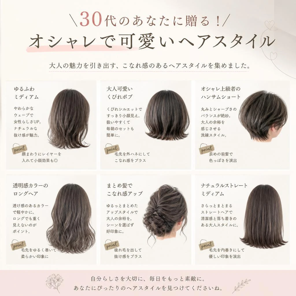 30代のあなたに贈る！オシャレで可愛いヘアスタイル
