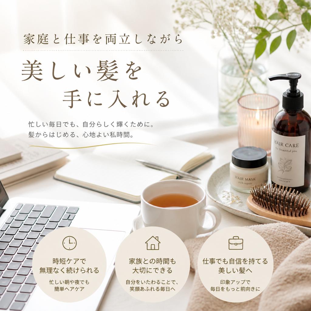 家庭と仕事を両立しながら美しい髪を手に入れる