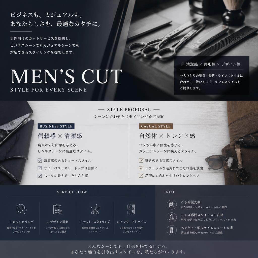 メンズカットの魅力