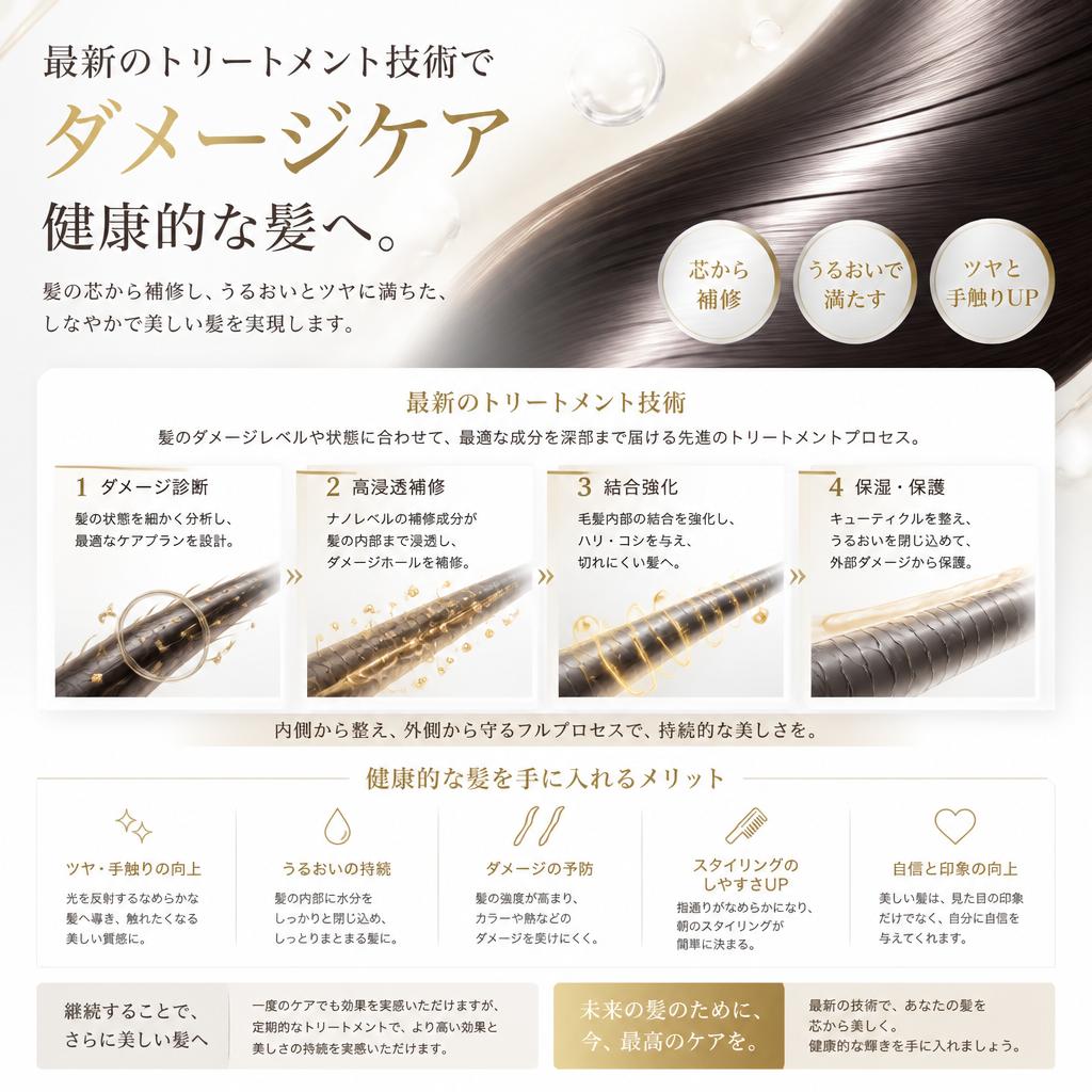 髪質改善トリートメントで美髪を実現