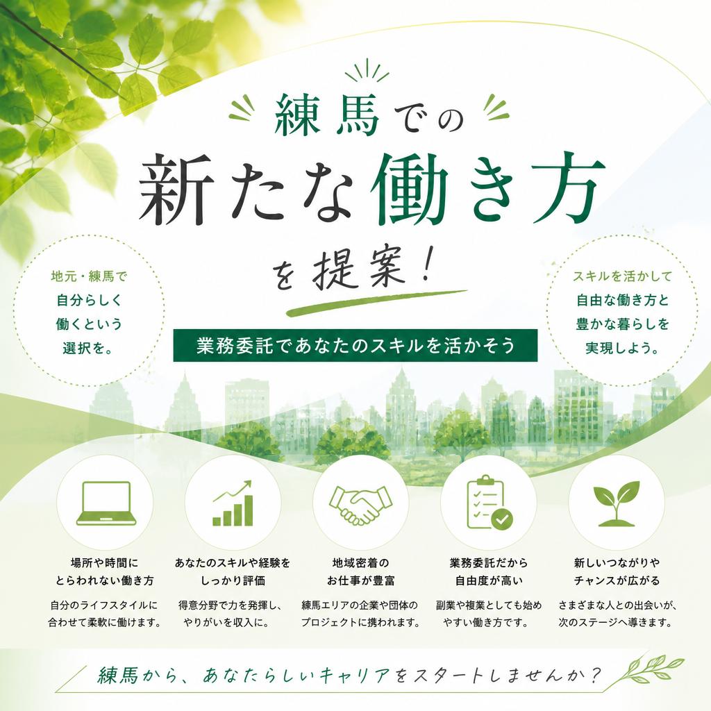 練馬での新たな働き方を提案！業務委託であなたのスキルを活かそう