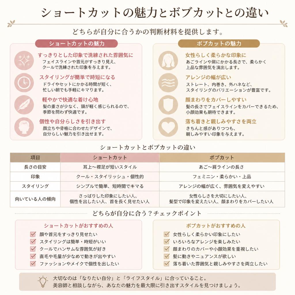 4. ショートカットとボブの違い