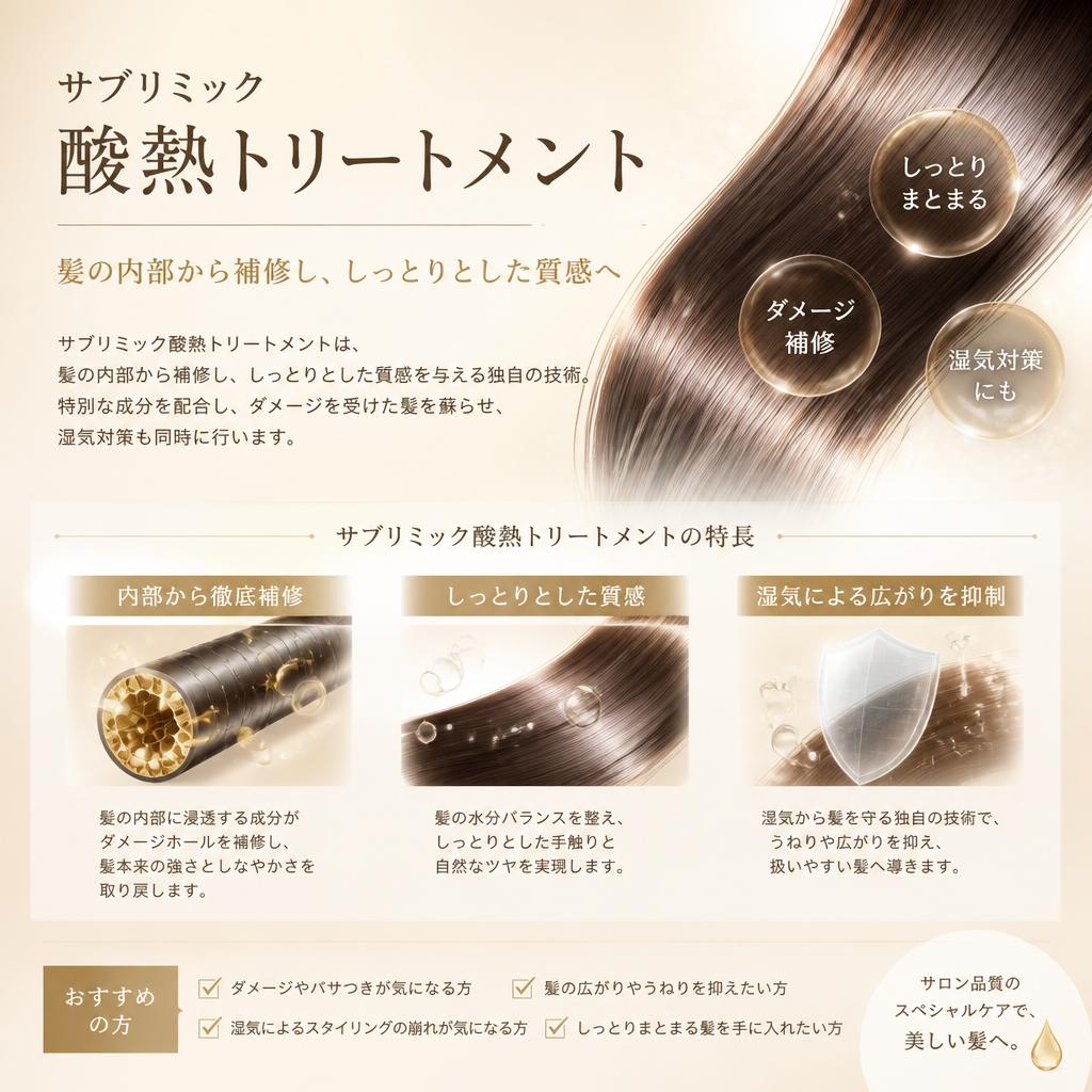 サブリミック酸熱トリートメントの特徴