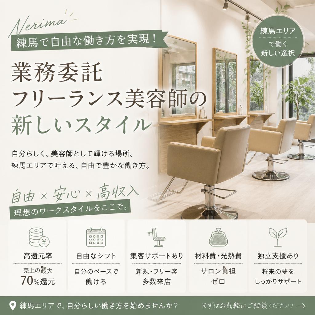 練馬で自由な働き方を実現！業務委託フリーランス美容師の新しいスタイル