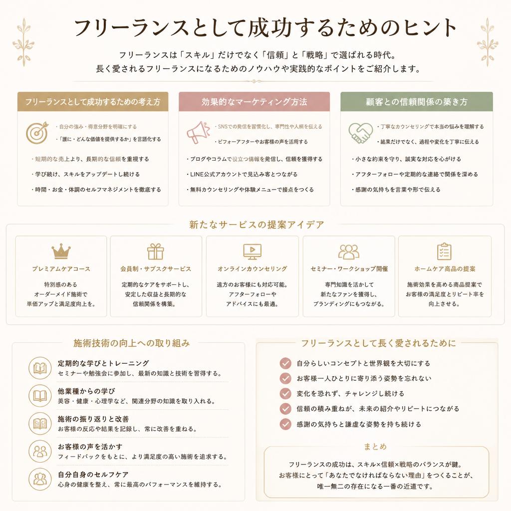 成功するフリーランス美容師の秘訣