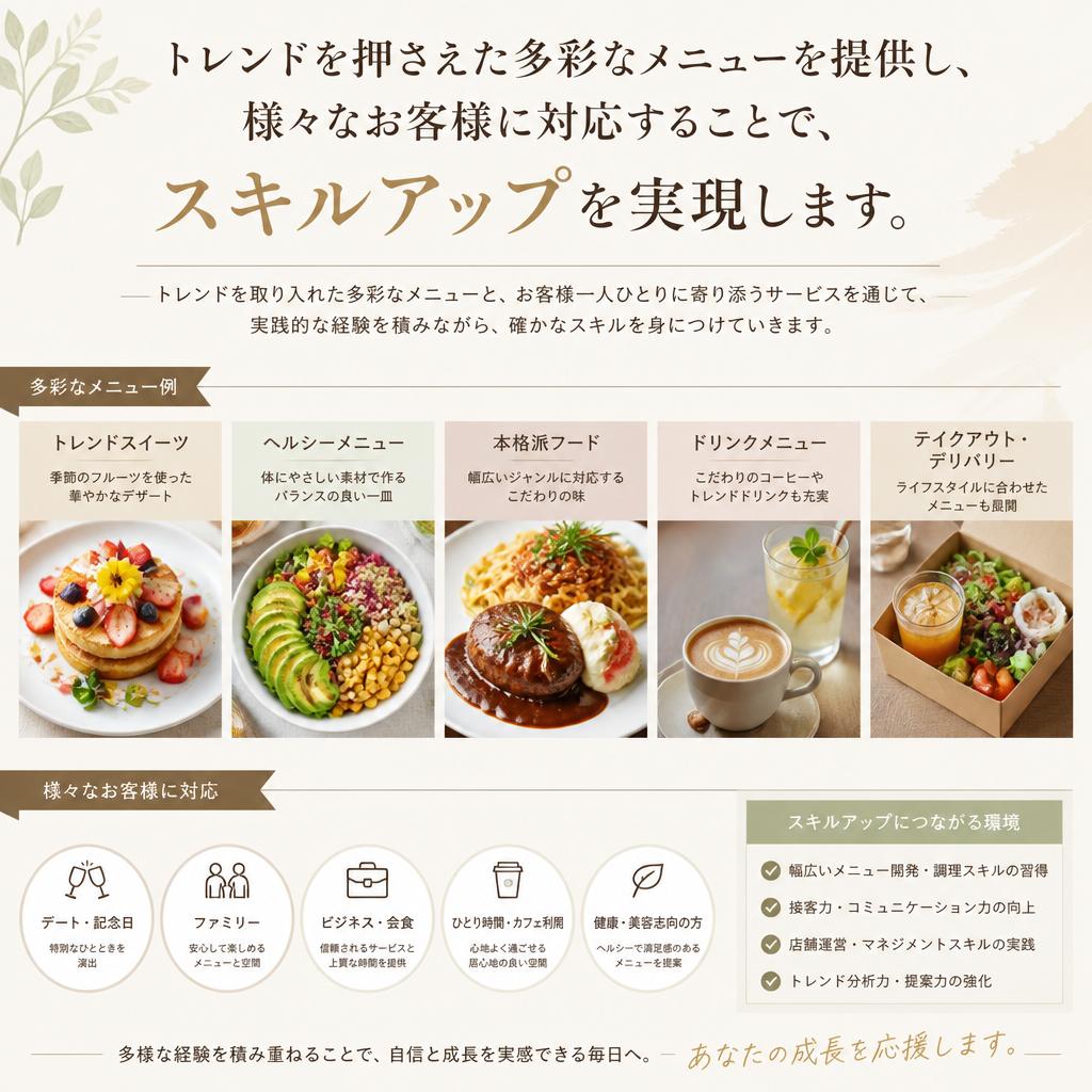 多様なメニューとお客様層