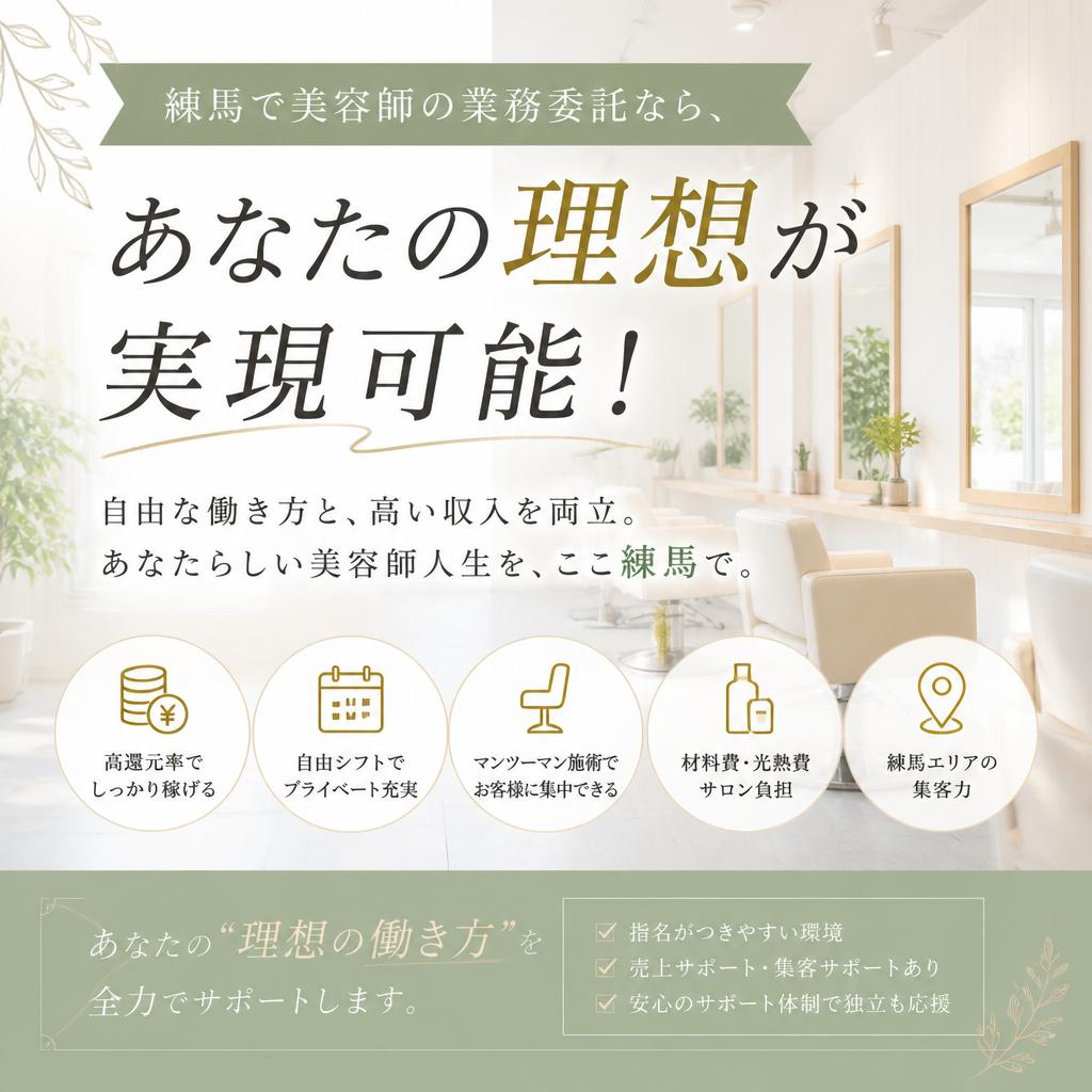 練馬で美容師の業務委託なら、あなたの理想が実現可能！