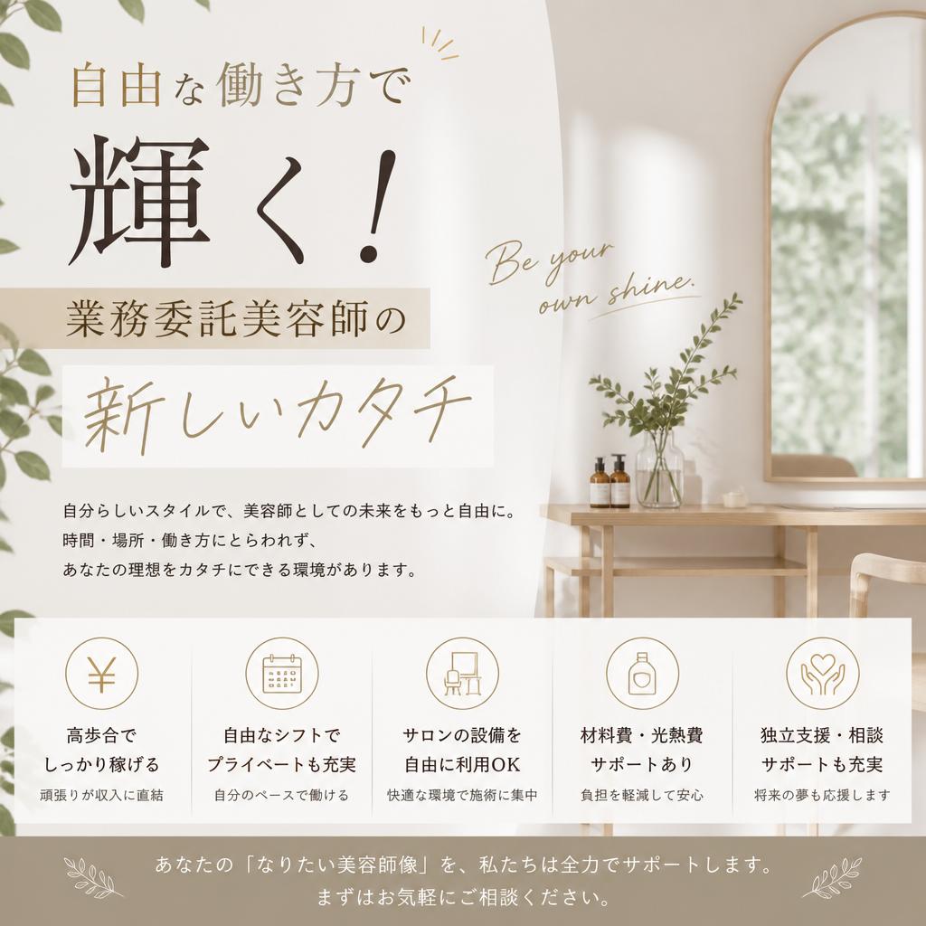 自由な働き方で輝く！業務委託美容師の新しいカタチ