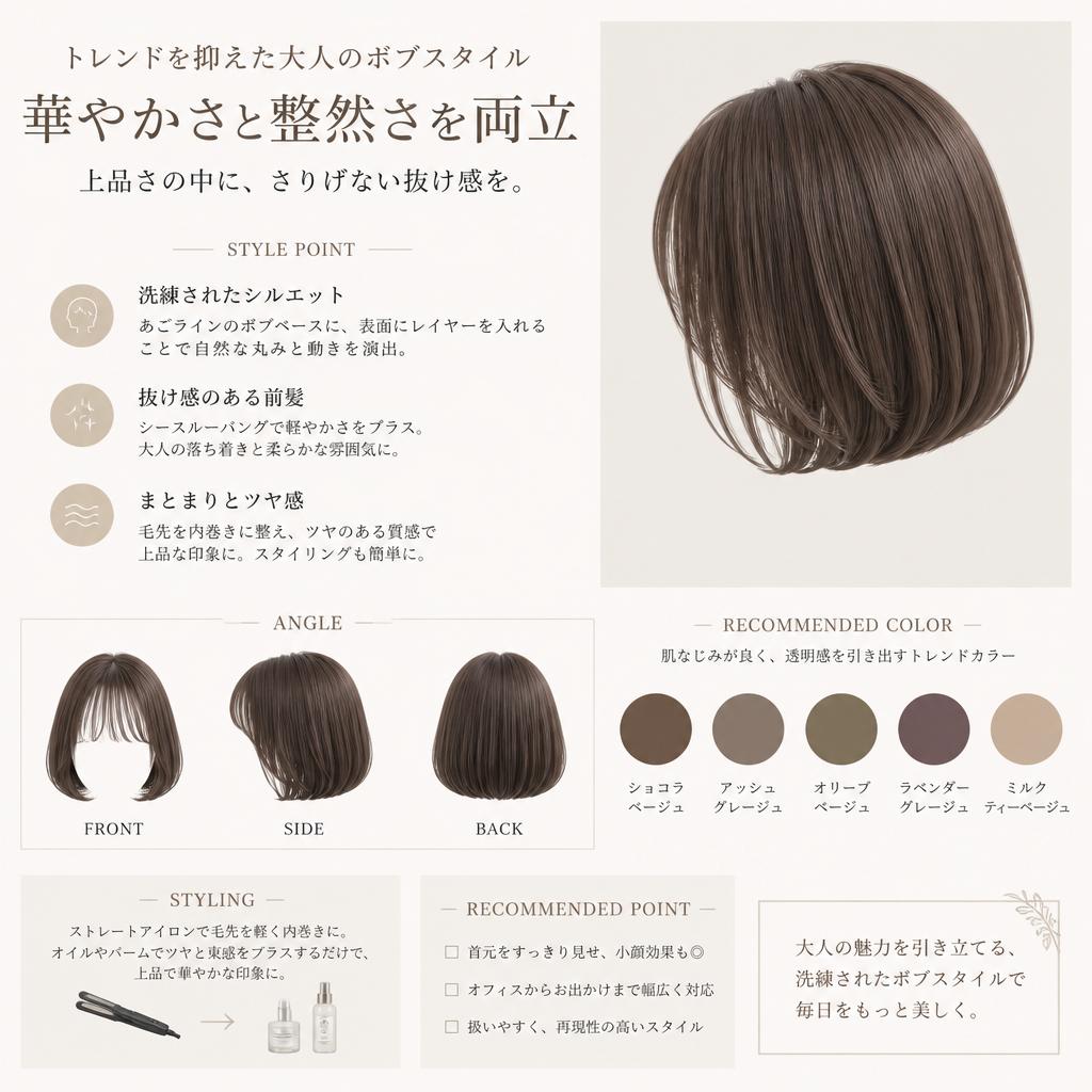 洗練された大人のボブスタイル