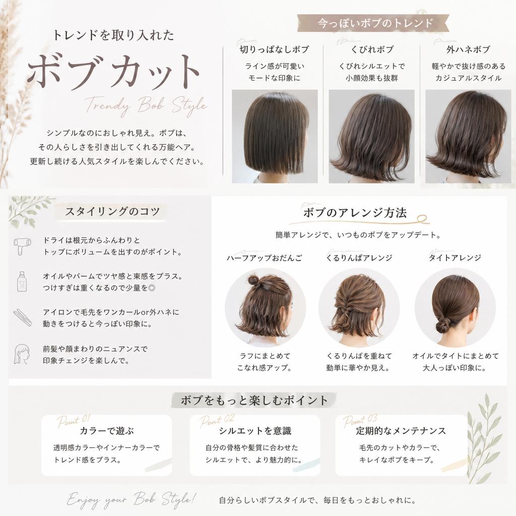 おしゃれなボブスタイルのおすすめ