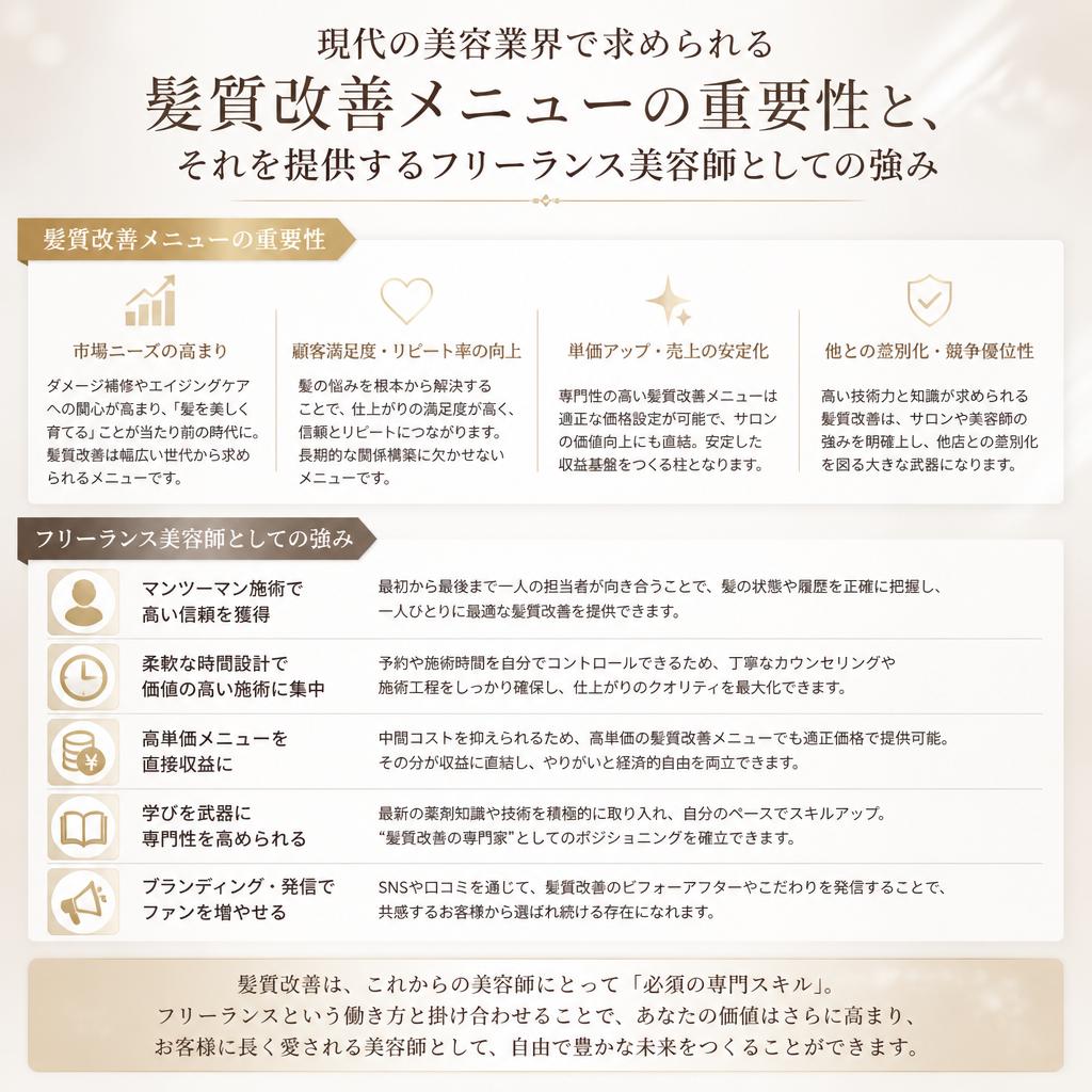 髪質改善メニューの重要性