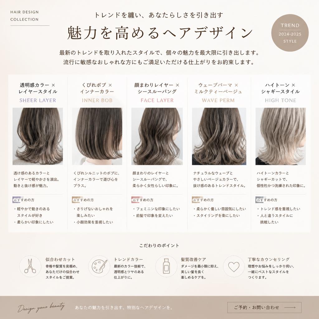 トレンドヘアで個性を引き出す