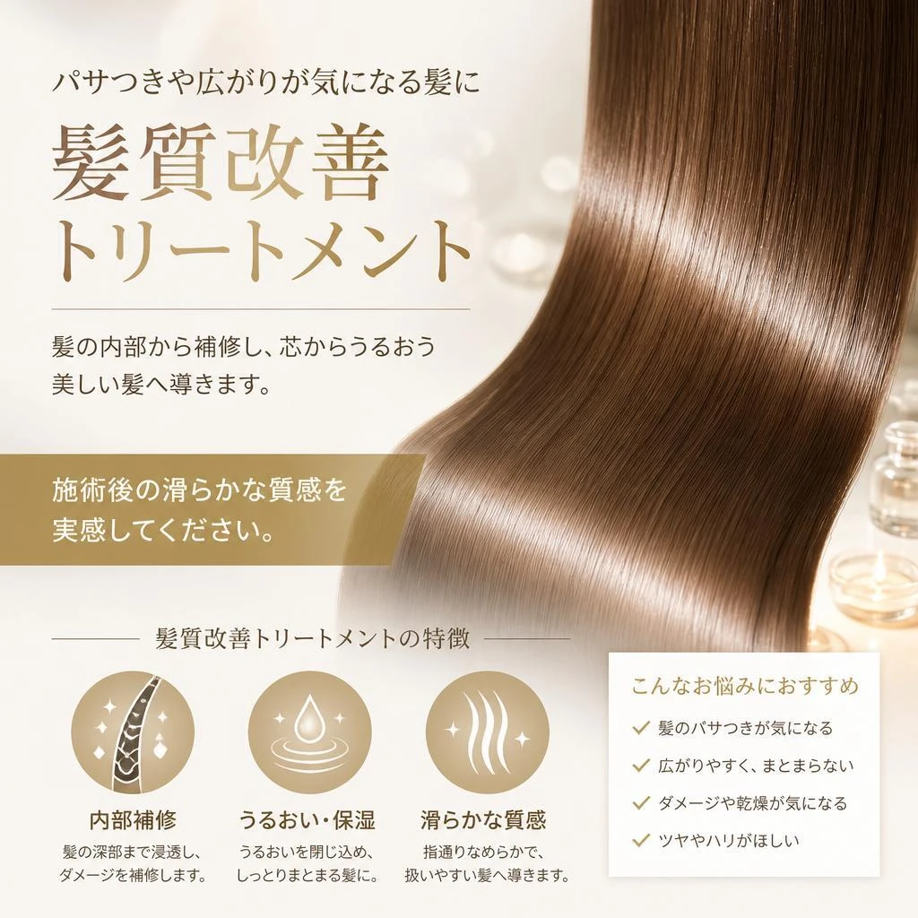 髪質改善トリートメントでダメージケア
