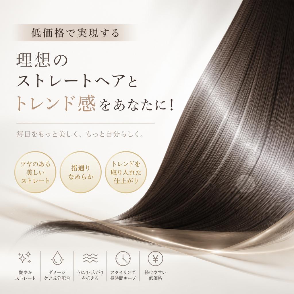 低価格で実現する理想のストレートヘアとトレンド感をあなたに！