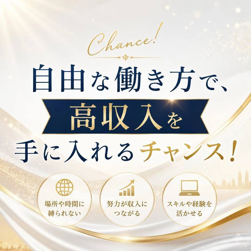 自由な働き方で、高収入を手に入れるチャンス！