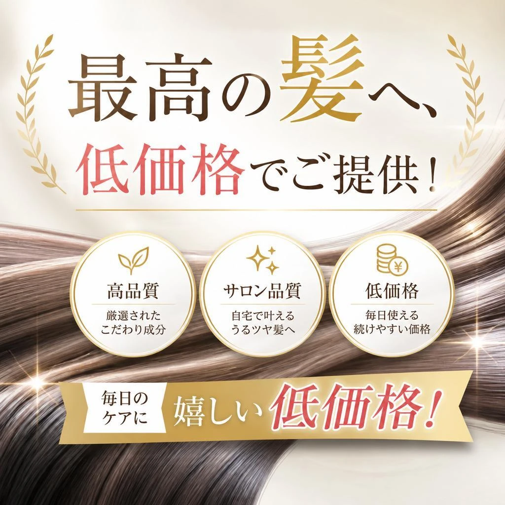 最高の髪へ、低価格でご提供！