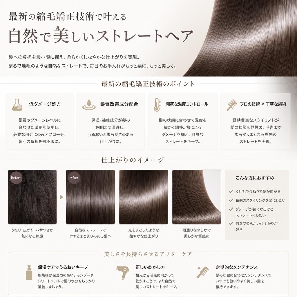 縮毛矯正技術で実現する美しいストレート