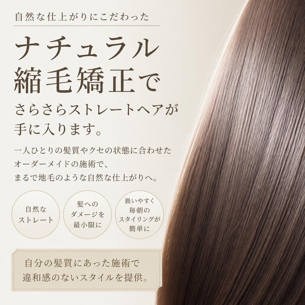 ナチュラル縮毛矯正で扱いやすい美髪へ