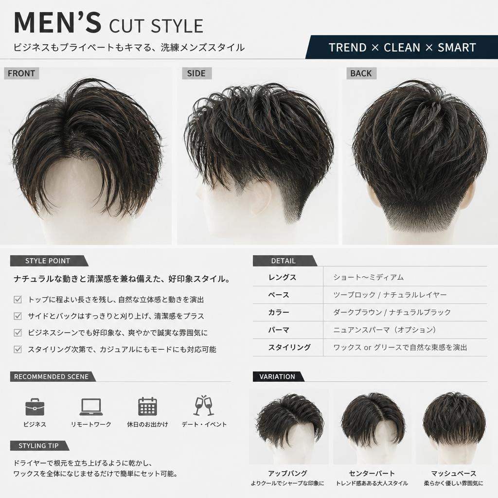 メンズカットもお任せ！ビジネスシーンでも差をつける