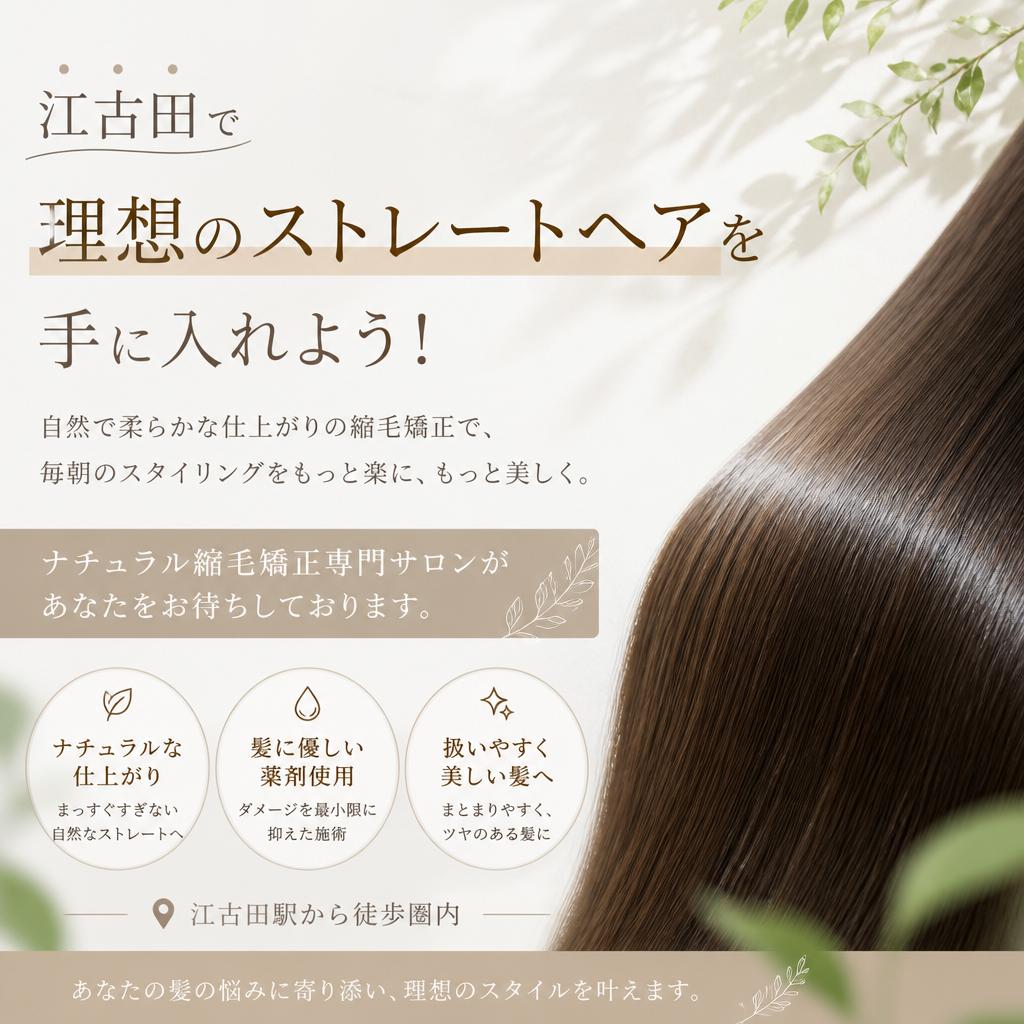 江古田で理想のストレートヘアを手に入れよう！ナチュラル縮毛矯正専門サロンがあなたをお待ちしております。