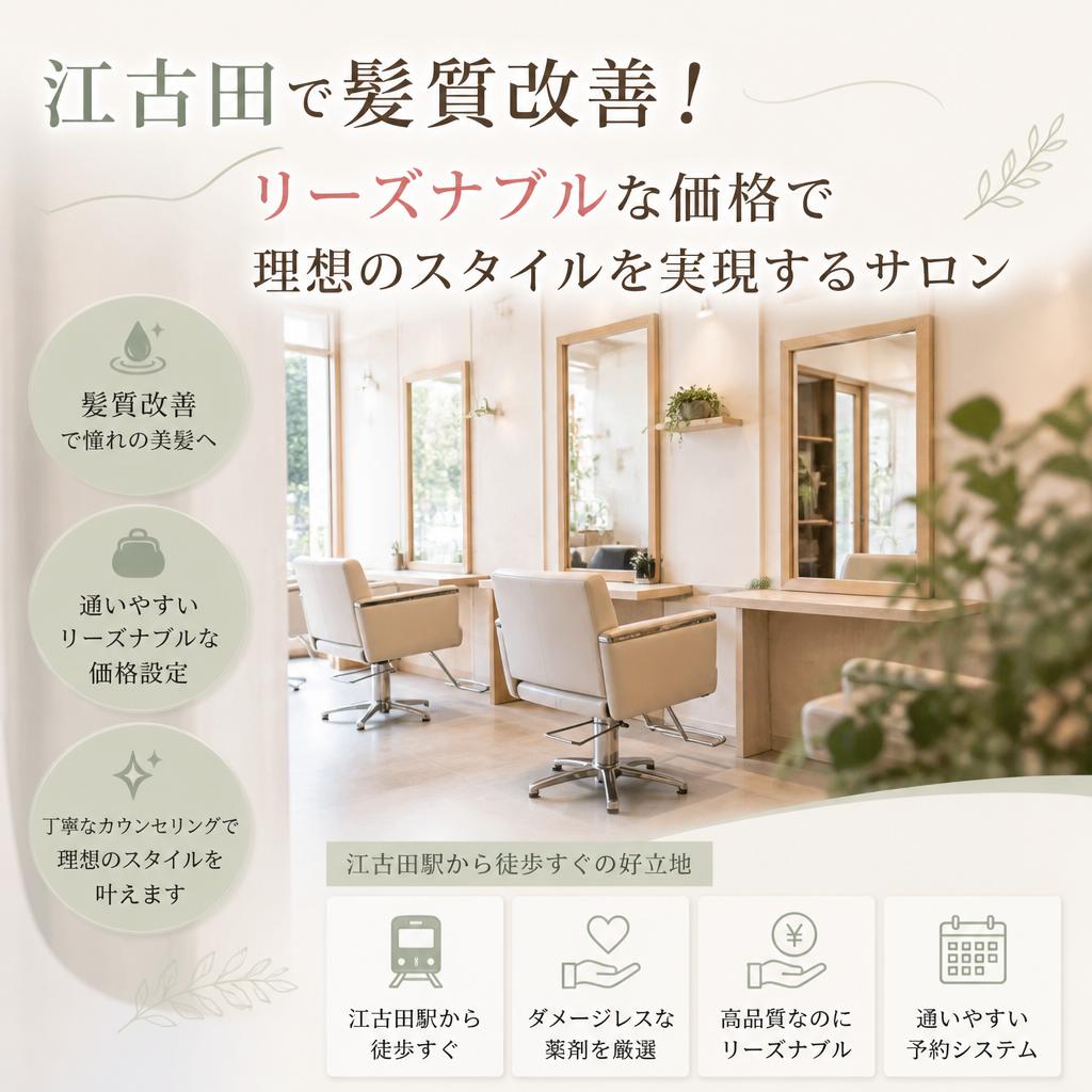 江古田で髪質改善！リーズナブルな価格で理想のスタイルを実現するサロン